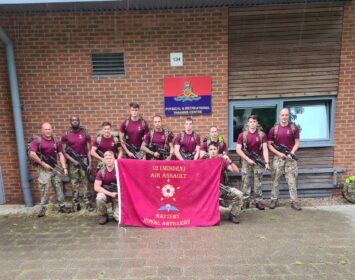 12th Minden Air Assault Battery Royal Artillery Run on 4th August as part of pre parachute selection training, wearing 20kg packs and carrying weapons, at Thorney Island Baker Barracks.