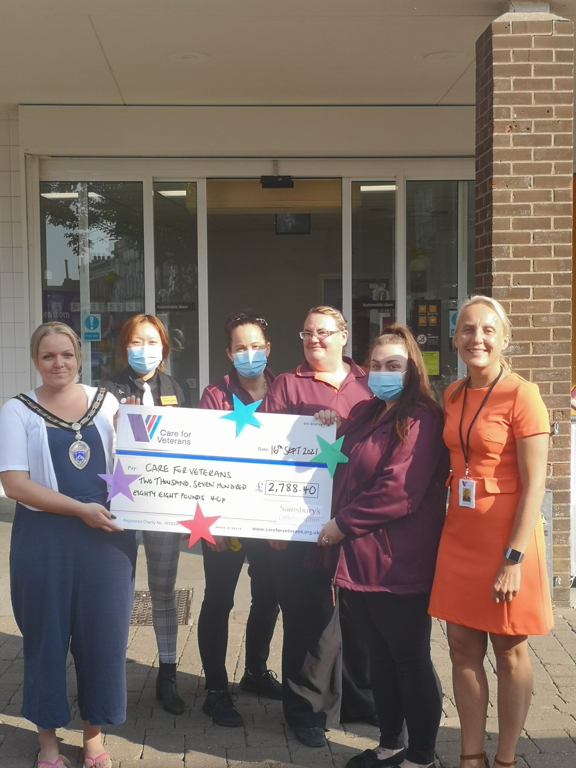 Littlehampton Sainsbury's donates £2788.40 to Care for Veterans